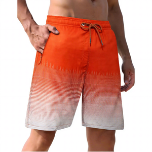 <b>Men's</b> Solid Front Logo Breathable Quick Dry Elastic Waist Casual Swim <b>Trunks</b> with Pockets - Product Image 1