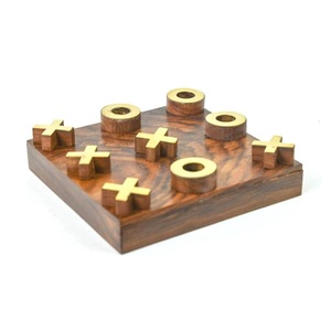 Juego de Mesa Tic Tac Toe de Madera Antigua, Diseño Elegante, Juego de Tic Tac de Madera para Niños, Juegos de Mesa Tic Tac Toe de Madera - Product Image 1