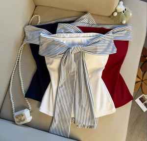 Belle Tube Top à nouer avec soutien-gorge intégré, sans couture, moderne, vente en gros, crop tops abordables, tube top rouge - Product Image 6