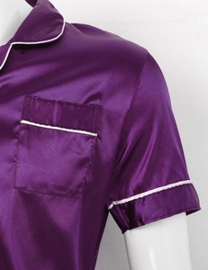 Conjuntos de pijamas de satén sedoso para hombre, camisa de manga corta, Top con calzoncillos bóxer, trajes para ropa de dormir, ropa de descanso para dormir - Product Image 4
