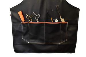 Tablier et cape de barbier personnalisables avec logo, portables, résistants à l'eau, respirants, anti-adhérents en polyester pour la coupe de cheveux - Product Image 6