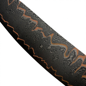 Cuchillo de cocina profesional de acero damasco y cobre, hecho a mano, para cortar alimentos, carne, verduras y preparar frutas. - Product Image 5