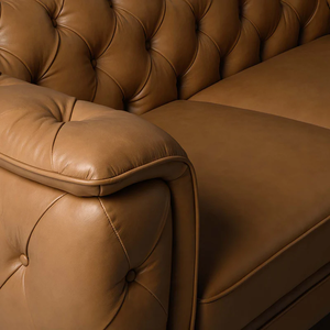 Sofá Chesterfield de Cuero de 2 Plazas, Diseño Moderno, Ecológico, para Uso Comercial en Exteriores, Tapizado Personalizado - Product Image 5