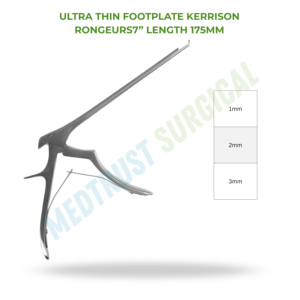 เครื่องมือผ่าตัดกระดูกสันหลังแบบบางพิเศษ Kerrison Rongeur ขนาด 7 นิ้ว 175 มม. สำหรับการตัดกระดูกและการผ่าตัดลามิเนคเตมี - Product Image 2