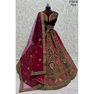 ชุดเจ้าสาวอินเดียกำมะหยี่คอลเลกชันสำหรับเจ้าสาวกับงาน zarkhan โดย fabzone - Product Image 5