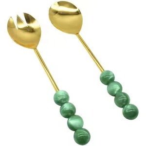 Modern Metal <b>Salad</b> Serving Set Decorative Spoon Fork for Fruit <b>Salad</b> Pasta Presentation - Product Image 3