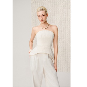 <b>Pants</b> For Women ODM ELEGANT DOUBLE PLEAT <b>PANTS</b> Premium <b>Linen</b> Casual ODM Support Private Label Women's Trousers - Product Image 2