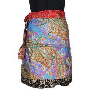 Sanganeri Printed Mini <b>Skirt</b> Silk Wrap Around <b>Short</b> For Summer Plus Size Online Shopping Vintage <b>Sexy</b> Mini Silk Sari <b>Skirt</b> - Product Image 1