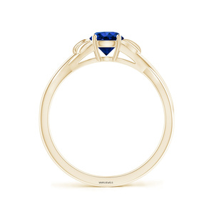 Anillo de Compromiso Solitario de Lujo con Zafiro, Engaste de Garra, Chapado en Rodio, para Mujer, Oro de 10K, 14K, 18K, Plata 925, 935 - Product Image 3