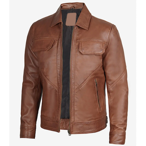 2026 OEM Top Selling Original Cogan <b>Brown</b> Cowhide <b>Leather</b> <b>Jacket</b> For Men's 100%High Quality Low MOQ Winter Fashion Heated <b>Jacket</b> - Product Image 3