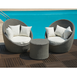 All Weather Wicker Patio Furniture Set Including Two Lounge Chairs and Side Table for Villa Resort Hotel and Garden Decoration - Product Image 4
