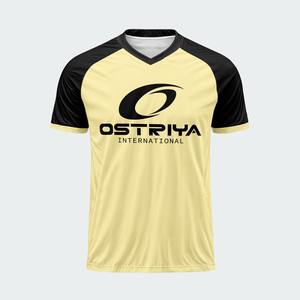 Uniformes deportivos transpirables personalizados con cuello en V, manga corta, de secado rápido, conjunto de fútbol, camiseta de fútbol 100% poliéster - Product Image 5