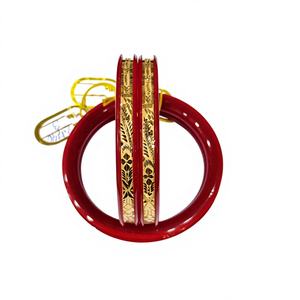 Bracelets en or massif 22 carats, couleur rouge Pola, pour femmes, bijoux de mariage traditionnels du Bengale, LISA JEWELLERS, certifiés BIS, or pur - Product Image 1