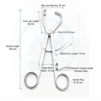 Pince orthopédique Al Mida Healthcare, instrument chirurgical manuel certifié CE Classe I, pour utilisation en chirurgie générale, conforme ISO13485, prise en main facile
