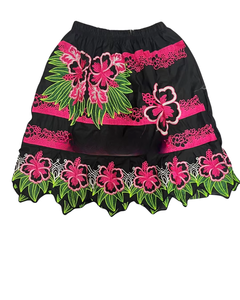 Women's High Quality Floral Embroidered 100% Polyester Hawaiian Islander Breathable Comfortable <b>Knee</b>-Length Skirt Latest - Product Image 4