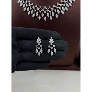 <b>Indian</b> Ethnic Artificial Jewellery Ritika American Diamond Gold Plated Steel Bridal <b>Necklace</b> & Earring <b>Set</b> - Product Image 4