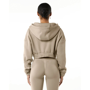 Vente en gros de sweats à capuche streetwear pour femmes, pulls d'hiver à manches longues, sweats à capuche courts personnalisés pour femmes, service OEM - Product Image 2