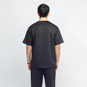 T-shirt décontracté à manches courtes et col rond en coton tricoté 100 % pour homme, couleur unie, coupe classique, vente chaude, vierge, en gros - Product Image 5