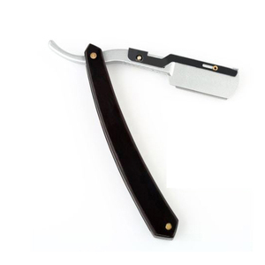 Rasoir droit pliant Azicon en acier inoxydable avec manche en bois pour barbier, outil de toilettage professionnel pour le rasage de la barbe et du visage - Product Image 2