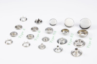 Kancing Tekan Bulat Kuningan Nikel 4 Bagian Model CP02 untuk Jeans 15mm Buatan Taiwan
