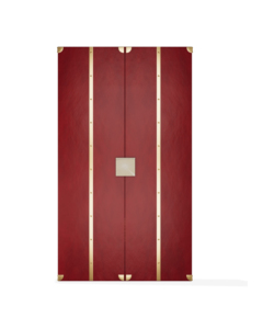 CASA DEL VINO Meuble bar haut de gamme avec revêtement en cuir personnalisé et design à points diamant - Product Image 1