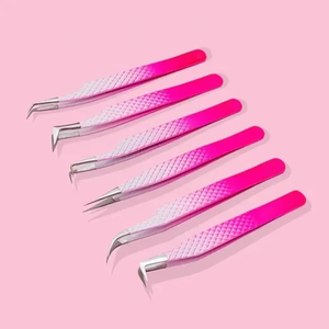 Pinzas para Pestañas con Logotipo Personalizado, Pinzas Rectas y Curvas de Acero Inoxidable, Pinzas Profesionales para Extensiones de Pestañas - Product Image 4