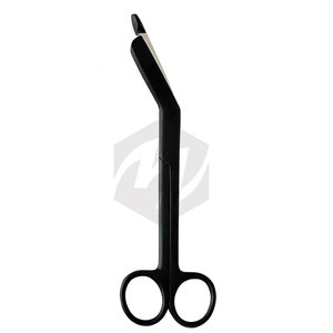 Tijeras para Vendajes Lister, Recubiertas de Fluoruro de Titanio Negro, Acero Inoxidable Premium, Instrumentos Médicos de Primeros Auxilios EMT - Product Image 2