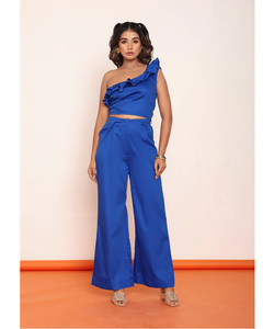 Pantalones de Algodón Sólido para Mujer, Elegantes, de Cintura Alta, Pierna Ancha, Estilo Campana, Ropa Casual de Oficina y Urbana para Mujer - Product Image 4