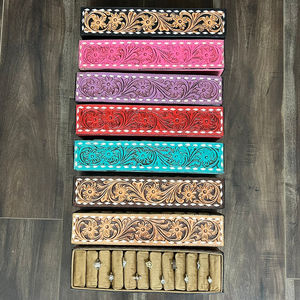 กล่องเครื่องประดับและแหวนหนังวัวประดับด้วยมือสไตล์ตะวันตกพร้อมกล่องใส่แหวนสไตล์วินเทจแบบเรียบง่ายพร้อมกล่องใส่กำมะหยี่สีดำสำหรับผู้หญิง - Product Image 6