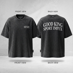 Camiseta de hombre personalizada, ecológica, de algodón grueso, estilo vintage con lavado ácido, con estampado puff frontal, lisa, de corte holgado, estilo streetwear, OEM - Product Image 3