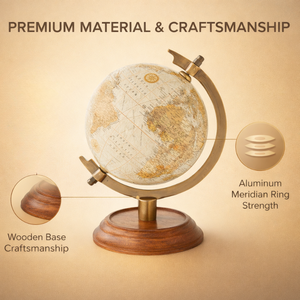 ARTISTIC CRAFTS Globo Terráqueo Decorativo de Escritorio con Base de Madera |   Globo Terráqueo de Aluminio y Plástico para Oficina, Decoración del Hogar y Uso Educativo - Product Image 4