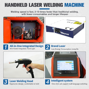 ARGUS Soudeuse <span class=keywords><strong>laser</strong></span> à fibre portative 1200W à refroidissement par air avec alimentation en fil intégrée, facile à utiliser, pour <span class=keywords><strong>atelier</strong></span> de bricolage métallique - Product Image 2