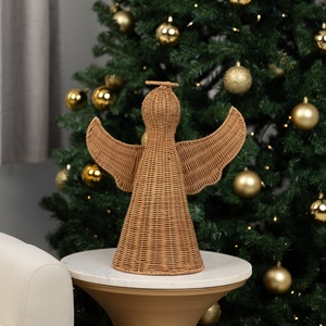 Tabletop centerpiece rattan angel figurines handwoven angels premium quality <b>christmas</b> figurine - Product Image 6