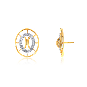 Boucles d'oreilles clous en or jaune 14 carats pour femmes, diamants de laboratoire couleur G, taille brillant rond, design minimaliste, pour usage quotidien - Product Image 3
