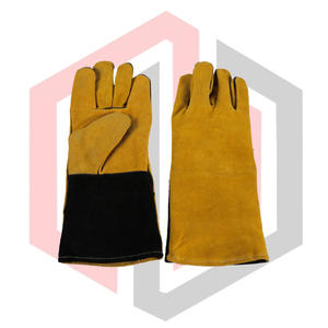 ถุงมือเชื่อม MIG MAG หนังลูกวัวแบบแยกชิ้น ทนต่อการฉีกขาด ระบายอากาศได้ดี ปราศจากซิลิโคน ป้องกันไฟฟ้าสถิต ทนความร้อน - Product Image 1
