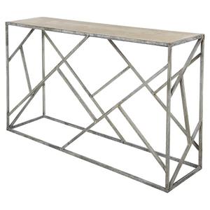 Mesa Consola de Metal Industrial con Diseño Geométrico de Marco Abierto, Acabado Moderno, Mueble Combinado para Sala de Estar y Entrada - Product Image 2