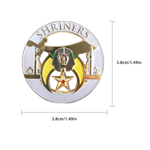 เข็มกลัดติดเสื้อ Shriners Masonic รูปทรงกลม ชุบทอง ทำจากโลหะผสมสังกะสีเคลือบแข็ง ลายพีระมิด ของสะสมงานศิลปะ - Product Image 2