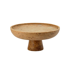 ขาตั้งเค้กหินอ่อน Travertine รุ่นใหม่ ถาดเก็บของหินอ่อนธรรมชาติ Travertine สำหรับผลไม้ เค้ก ของหวาน เพื่อการจัดแสดงอย่างหรูหรา - Product Image 6
