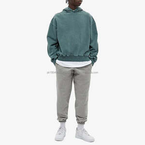 Ropa de calle personalizada Sudadera con capucha lavada con ácido verde claro de lujo Jersey pesado de felpa francesa Sudadera con capucha recortada en blanco sin cuerdas - Product Image 3