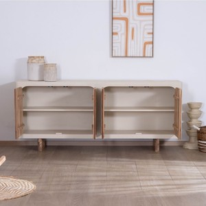 Vandana Amber Flow Large, low, 4-door <b>sideboard</b> in an organic and contemporary style, Miona - Product Image 2