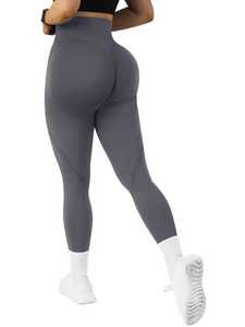 VYRRA INTERNATIONAL Pantalones de Yoga para Mujer, Cintura Media, Sólidos, de Spandex/Poliéster, Largos, Deportivos, Elásticos, Transpirables, Morado, Negro, Malla - Product Image 4