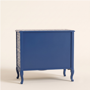 Mesa de Noche Decorativa con Incrustaciones de Hueso, Hecha a Mano, con Diseño Floral Moderno y Cajones para Almacenamiento en el Dormitorio - Product Image 2