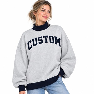 Sudadera de cuello alto de color sólido, hecha a medida, de tejido polar ligero y de alta calidad, para uso casual en invierno. - Product Image 1