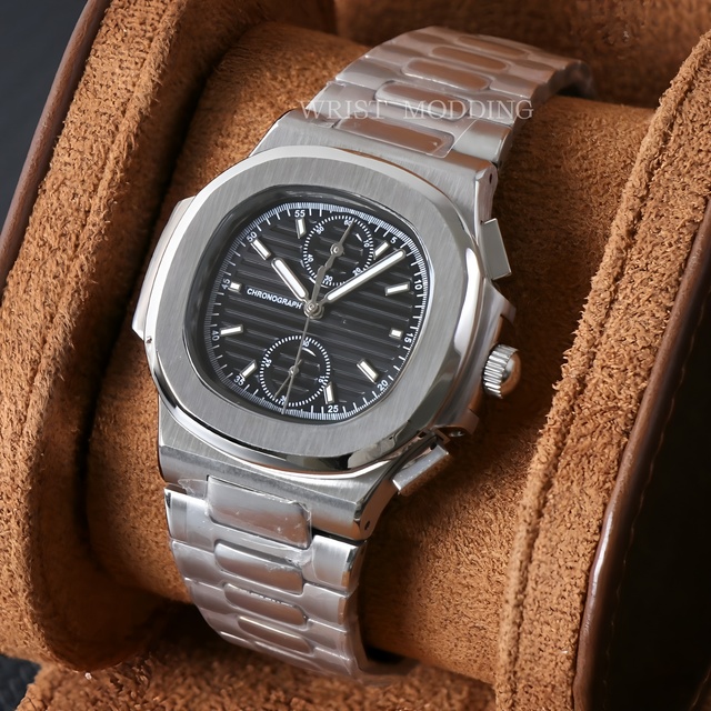 Men's Stainless Steel for Movement VK61 Hybrid Analog Diver Watch 20mm Band Sapphire Crystal Water Resistant Sport Charm 50