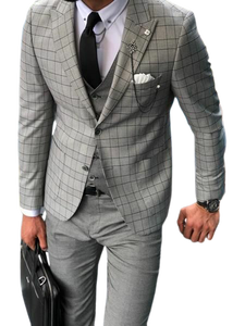 Trajes de Novio Personalizados al por Mayor, Tallas Grandes, Transpirables, Corte Entallado, Conjunto de Blazer Clásico para Negocios, Chaqueta, Pantalones y Chaleco, 55% Lino - Product Image 5