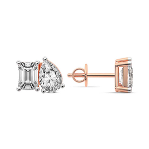Pendientes de Diamantes Cultivados en Laboratorio Double Delight con Corte Esmeralda y Pera, Hermosas Joyas con Certificado IGI para Mujer - Product Image 4