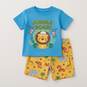 Ensemble de vêtements d'intérieur pour enfants, chemise douce au toucher avec short, vêtements confortables pour l'intérieur, taille personnalisée, options de production en gros - Product Image 2