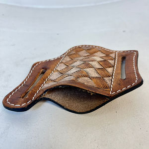 ชุดปลอกมีดลายตารางหมากรุกหนังแท้ใหม่ล่าสุดพร้อมเข็มขัดรัดเอวซองหนังแบบตะวันตกสำหรับทุกเพศ - Product Image 6