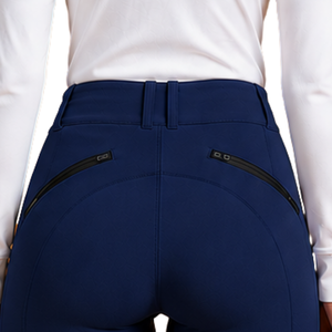 Pantalon d'équitation bleu marine pour femme, taille haute, extensible, leggings d'équitation professionnels, culotte d'entraînement avec poche - Product Image 5