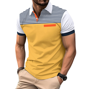 T-shirts décontractés à manches courtes pour hommes, avec broderie personnalisée du logo sur le devant, respirants, 100% coton, motif uni, tissu tricoté 180g - Product Image 3